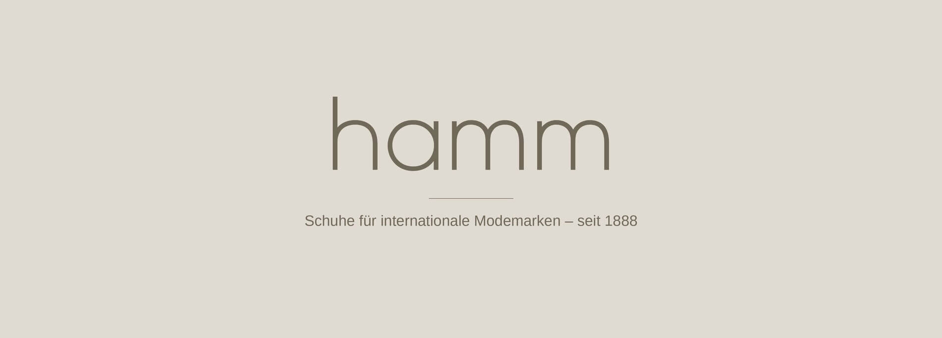 Schriftzug hamm mit dem Untertitel Schuhe für internationale Modemarken – seit 1888