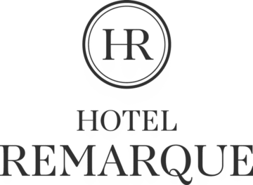 Logo des Hotel Remarque mit den Initialen HR in einem Kreis.