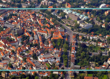 Luftaufnahme der Osnabrücker Innenstadt.