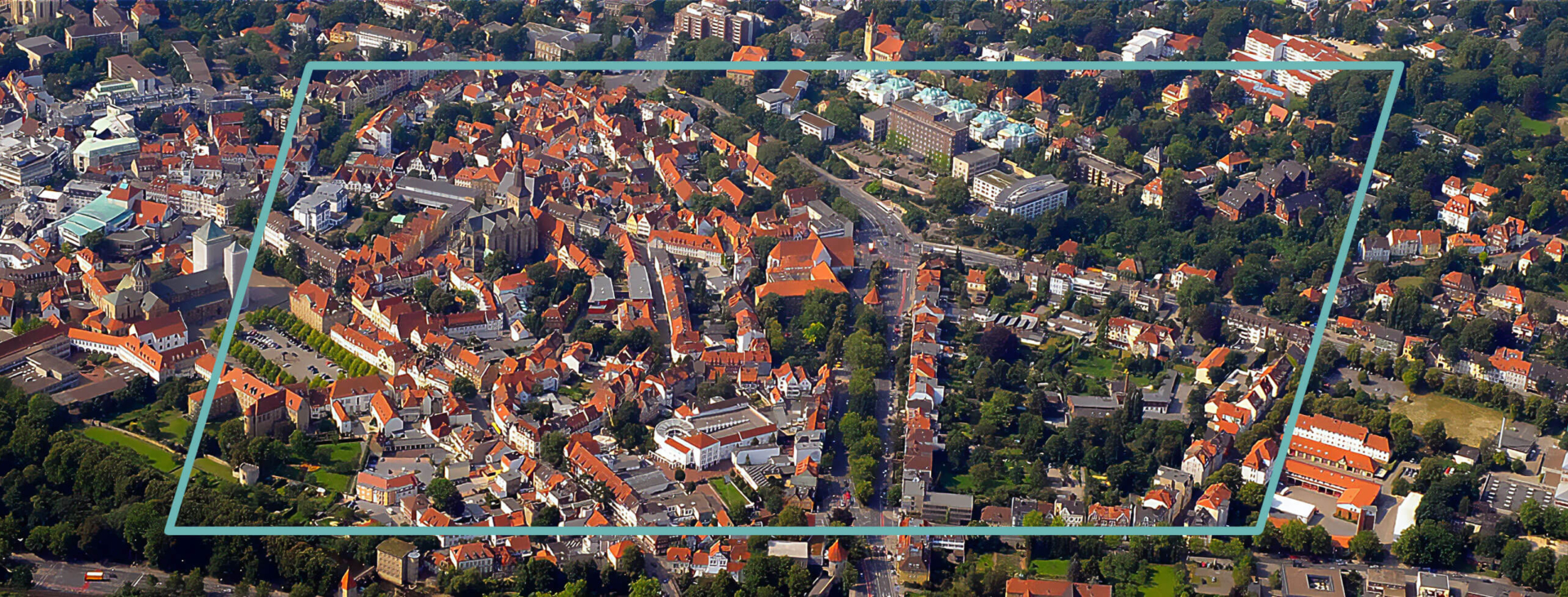Luftaufnahme der Osnabrücker Innenstadt.